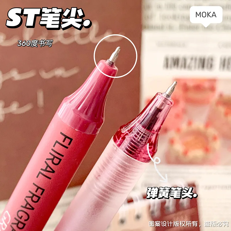 Bolígrafos de gel retro rojos – Tinta negra para escolares y oficina - imagen 3
