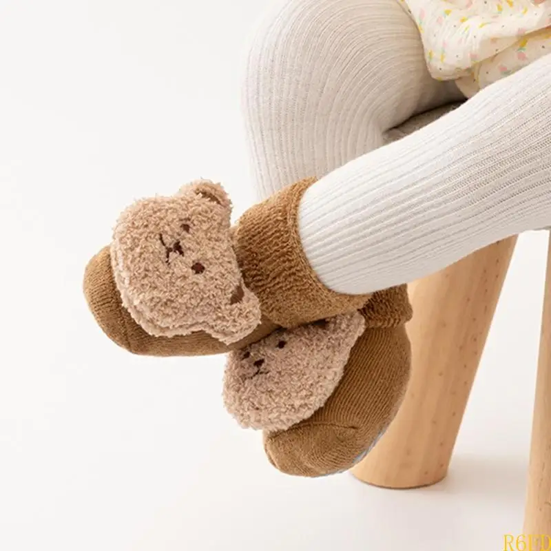 R6FD Calcetines para niños sin deslizamiento para niños y niñas aseguran seguridad y comodidad para niños y niñas - imagen 4