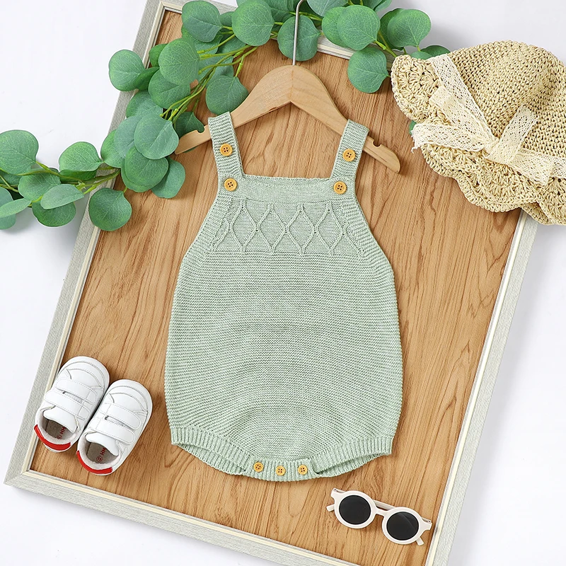 Ropa para niñas de 0 a 18m, prendas de vestir sólidas para otoño e invierno, monos sin mangas para niños recién nacidos, monos para niños de una pieza - imagen 2