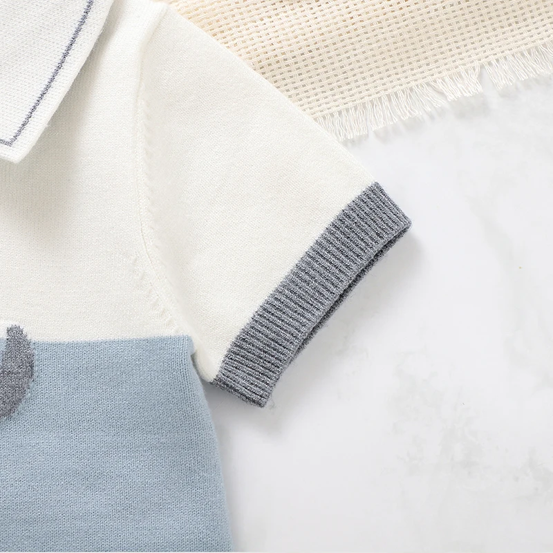 Peleles de manga corta de verano para bebé, ropa de 0 a 18m, monos de algodón tejidos con elefante para recién nacidos, trajes para niños pequeños - imagen 5