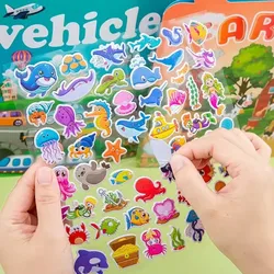 Libro de pegatinas con rompecabezas educativos para niños