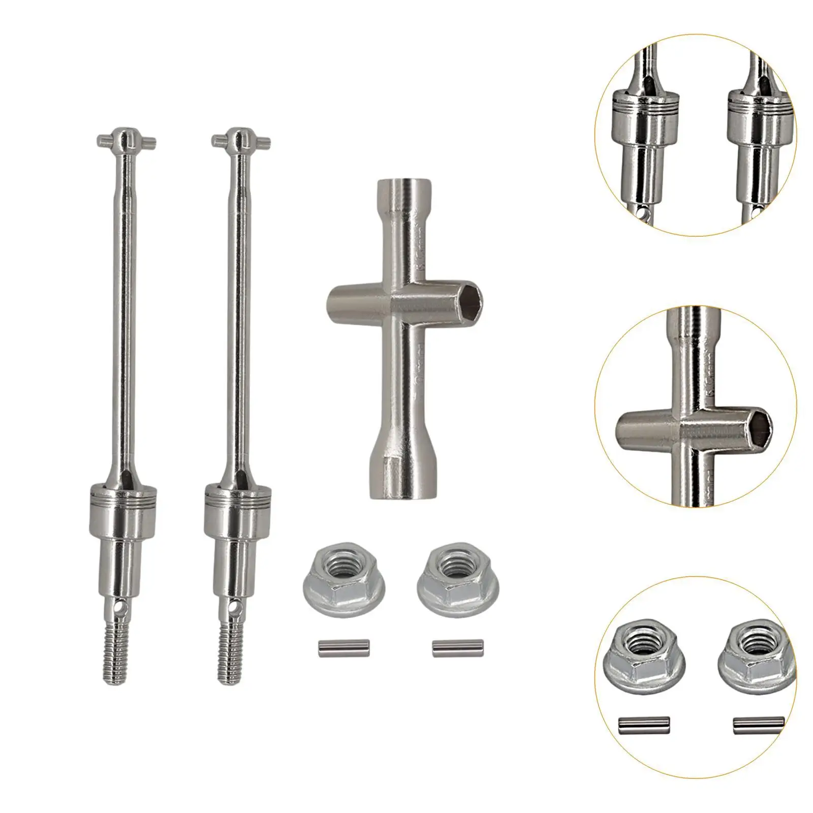 1/16 Scale RC Car Drive Shaft Accessory with Wrench and Screws Replacements for 16101Pro/16102Pro/16103Pro/16201Pro Crawler Car