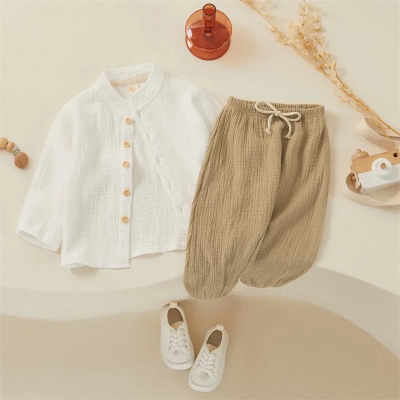 Conjunto de lino y algodón para niño de manga larga Tregren - imagen 5