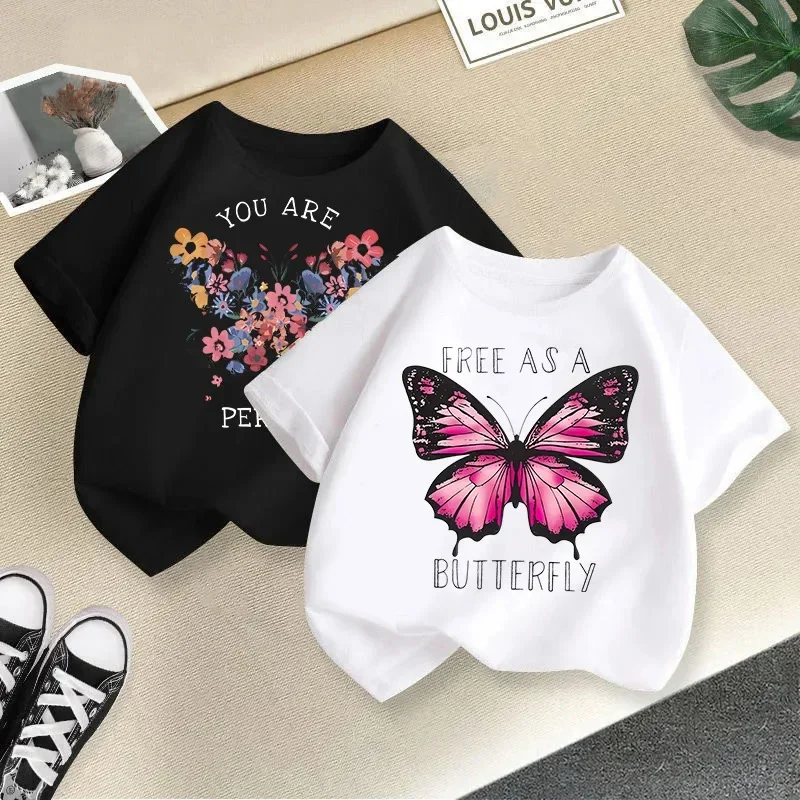Camiseta de manga corta para niña con estampado de gatitos - imagen 2