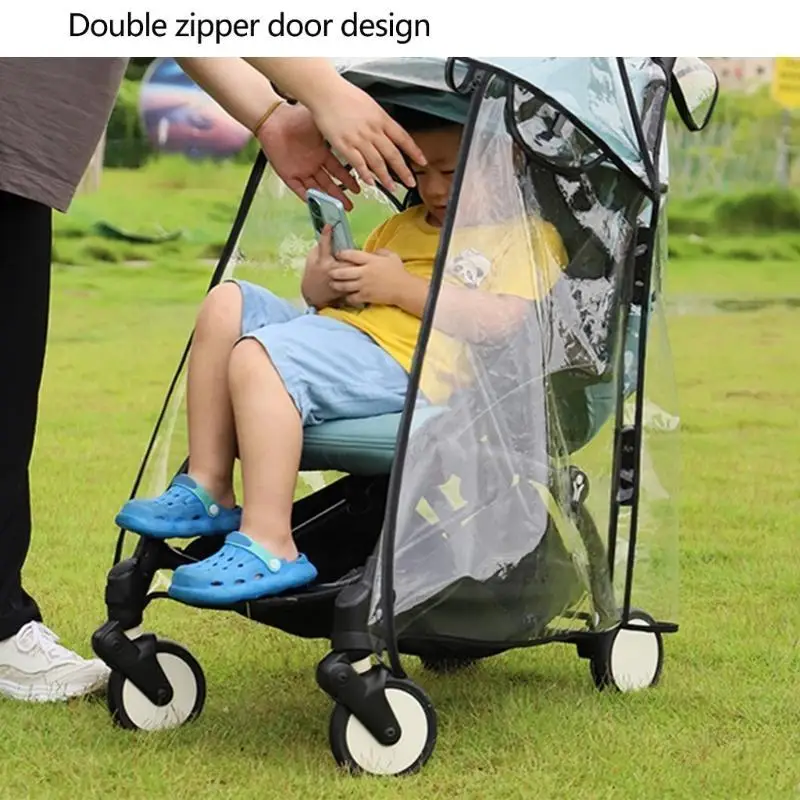 D7YD cochecitos bebé transparentes cubierta impermeable a prueba clima y funda protectora portátil protección completa