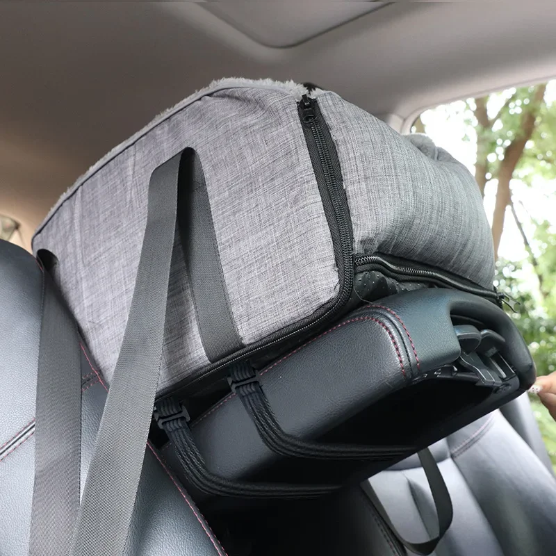 Asiento elevador de coche para perros y gatos con reposabrazos - imagen 3