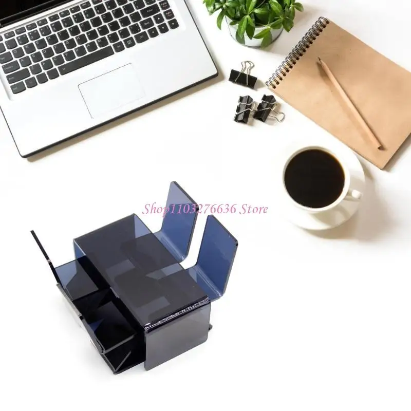 Juego de muebles para casas de muñecas, mesa acrílica a escala 1/12 con sillas, para uso en oficina y escuela, 5 uds. - imagen 3