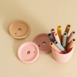 Taza bebé aprendizaje ergonómica de silicona con pajita anti derrames