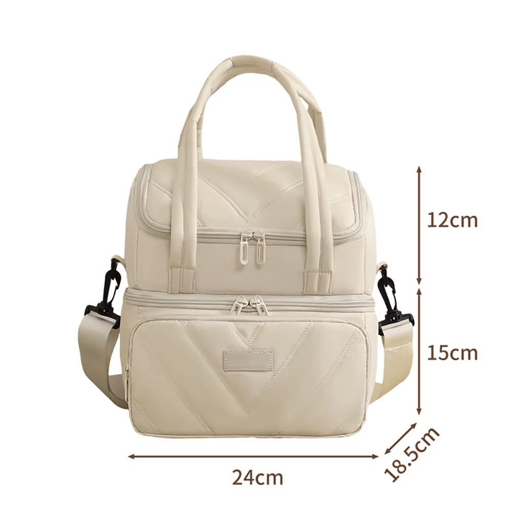 Bolsa de pañales aislante acolchada doble pastel portátil - imagen 2