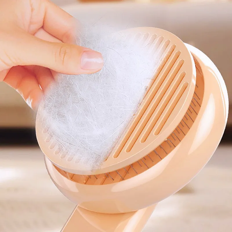 Cepillo para perros, peine automático para gatos, removedor de pelo para mascotas, cepillo autolimpiante para gatos, peine para perros con un clic, cepillos para el cuidado de perros, suministros para mascotas - imagen 4