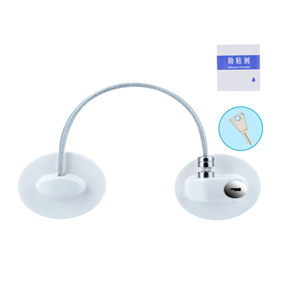 Cerradura de seguridad para niños, cerradura para puerta de refrigerador, protección de Cable de acero inoxidable, cerradura de ventana para el hogar y bebés, fijación fuerte, 1 ud. - imagen 5
