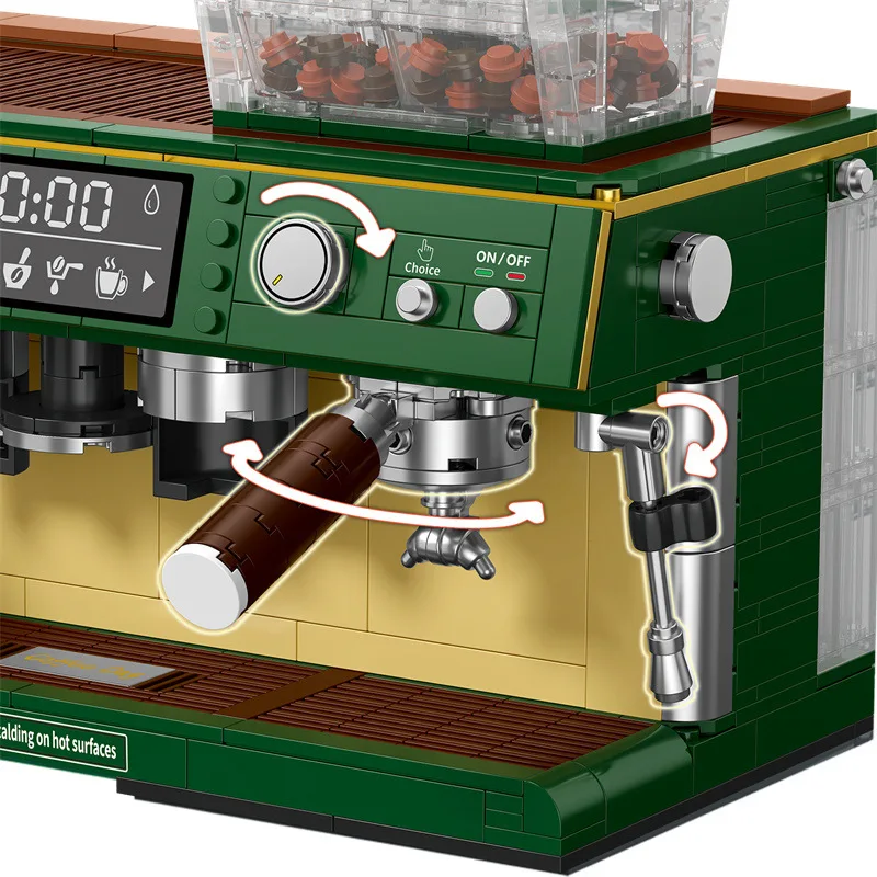 Máquina de café Vintage 928p, bloque de construcción, cafetera manual de imitación clásica, decoración de escritorio, ladrillos para niños, juguetes para adultos - imagen 3