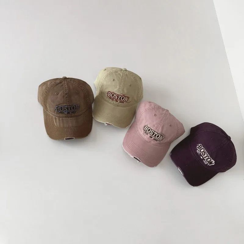 Gorra de béisbol Retro americana para niños, gorra bordada con letras a la moda para niño y niña, sombrilla escolar de viaje para primavera y verano - imagen 2