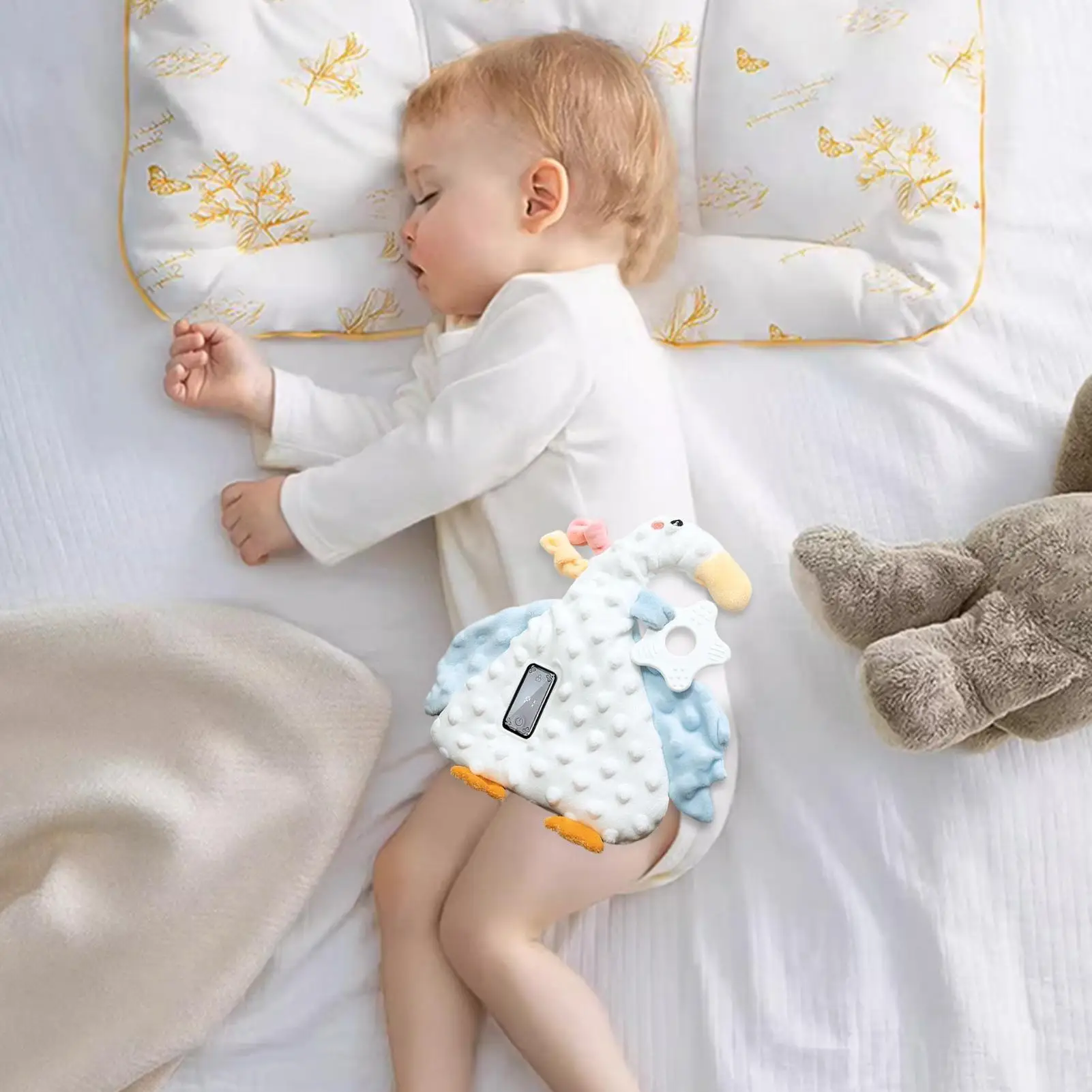 Juguete de golpeteo para bebé, ayuda automática suave y ajustable para dormir, compañero para bienestar, comodidad nocturna, cuidado del tiempo silencioso en el hogar - imagen 2