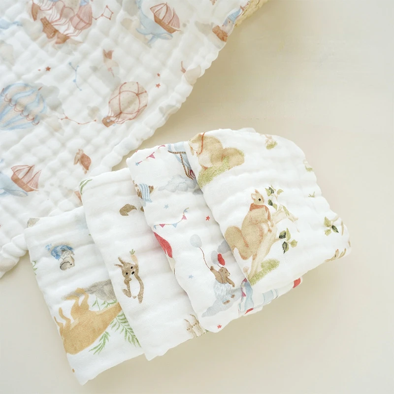 Toalla facial de algodón para bebé de 25x50cm, paños para eructar de muselina suave de 6 capas para bebé, toalla para Saliva de mano para recién nacido, artículo de baño para niños - imagen 3