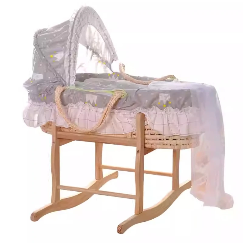 Soporte para cesta Moses, soporte basculante para cesta Baby Moses - Madera natural - imagen 2