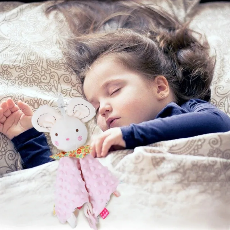 PANGDUBE Manta de seguridad para bebé, juguete de peluche de elefante con sonajero, mordedor para recién nacido, chupete, edredón, juego de regalo - imagen 3