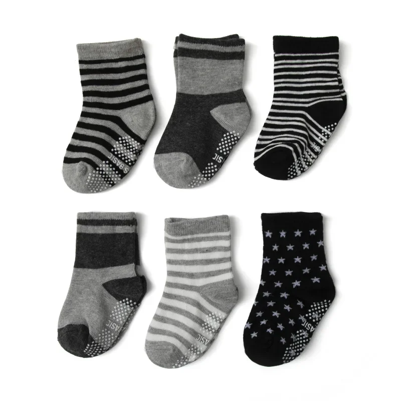 Juego de 12 pares de calcetines de algodón para bebés de 0 a 3T, calcetines antideslizantes para niños y niñas, calcetines para niños pequeños, accesorios para bebés recién nacidos - imagen 4