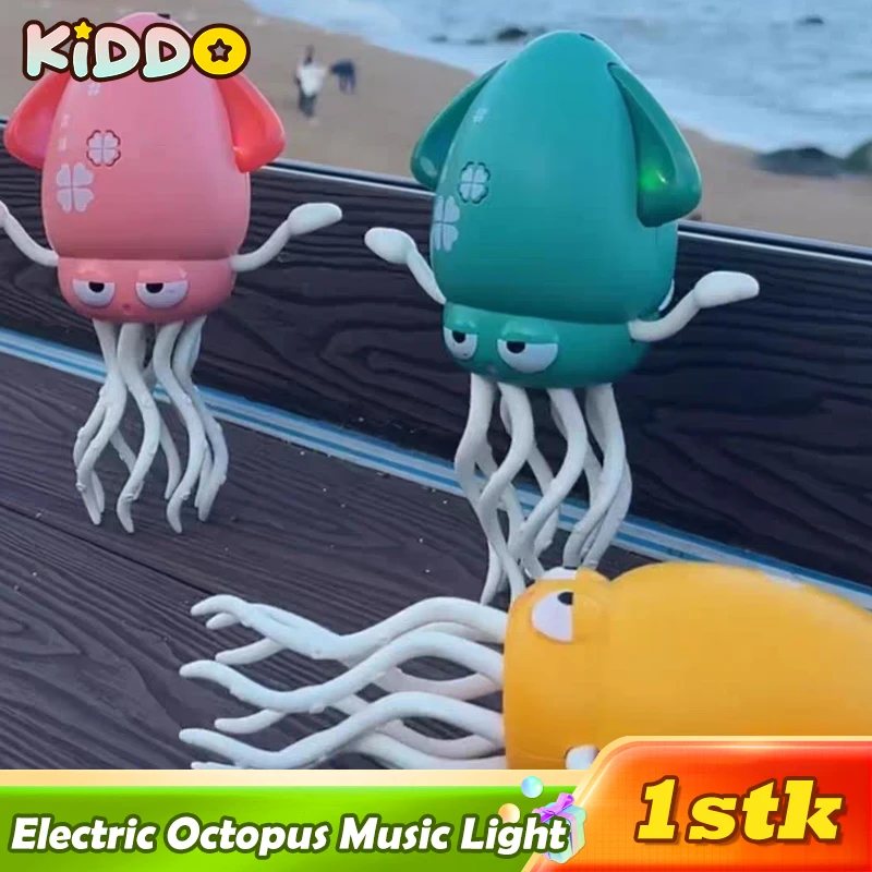 Pulpo eléctrico para evitar automáticamente con luces LED, música, pulpo eléctrico para gatear, juguete para aliviar el estrés, regalo, pulpo, robótica interactiva
