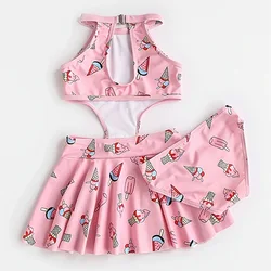 Bañador niña estampado helado – Algodón suave playa verano