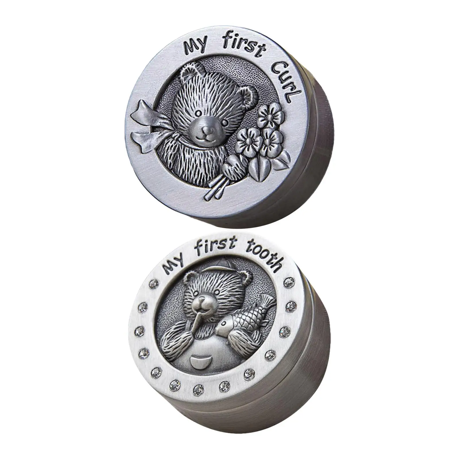 Kids Keepsake Organizer Childhood Memory Metal Baby Tooth Fairy Container for Childhood Nusery Decor Birthday Gift Baby Shower