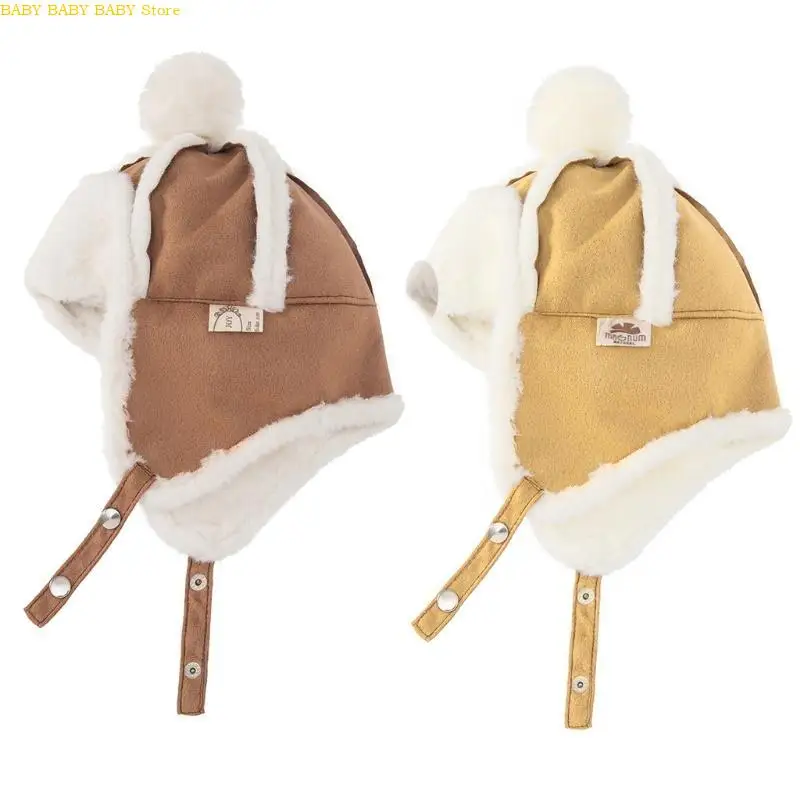 Q81A Gorros para niños y niñas, gorros bonitos con orejeras, casco suave y cálido para invierno, para esquiar y actividades