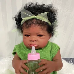 MRB Muñeca Reborn Lanny – Muñeca bebé afroamericana piel oscura coleccionable