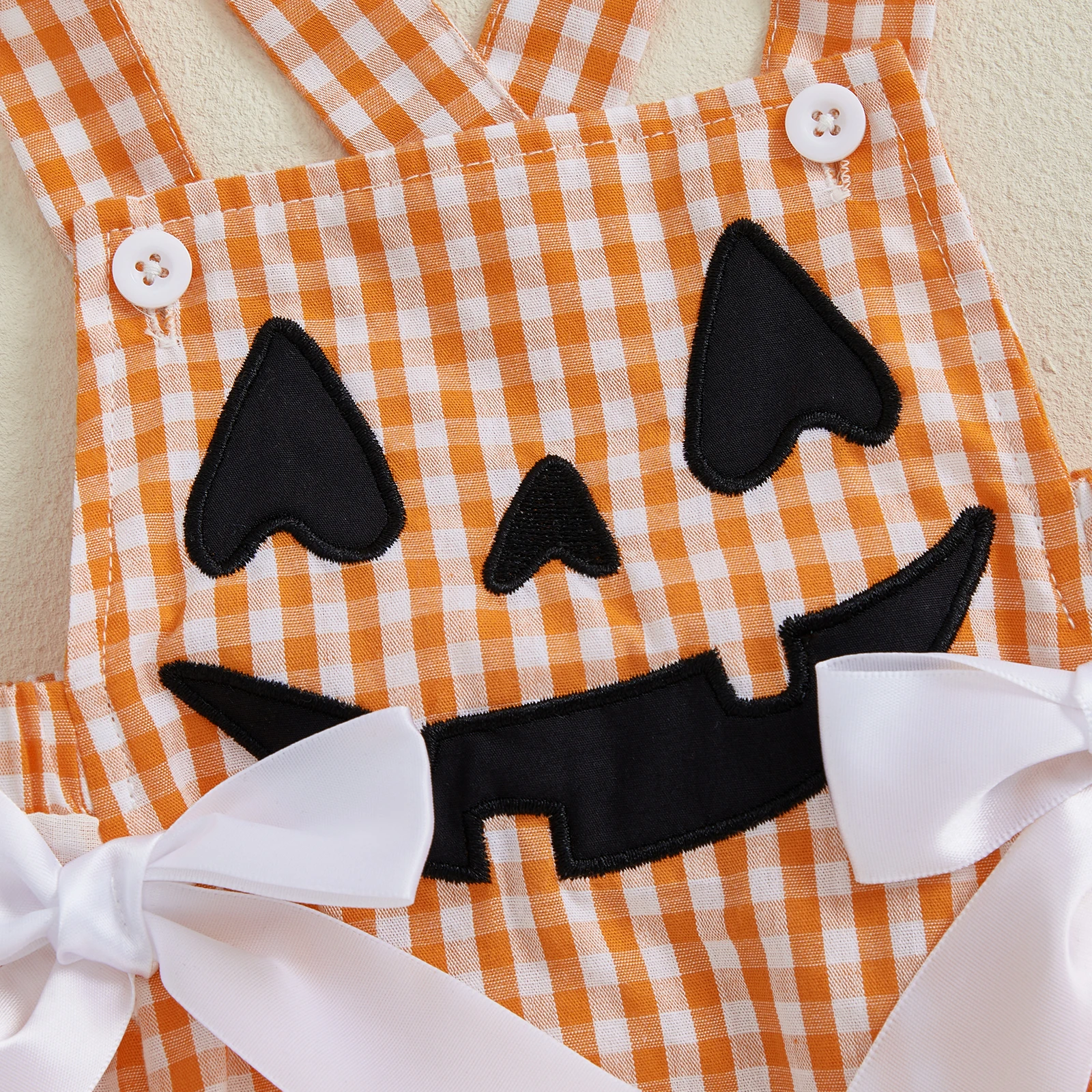 Tregren Pelele de Halloween sin mangas para niña con calabaza - imagen 5