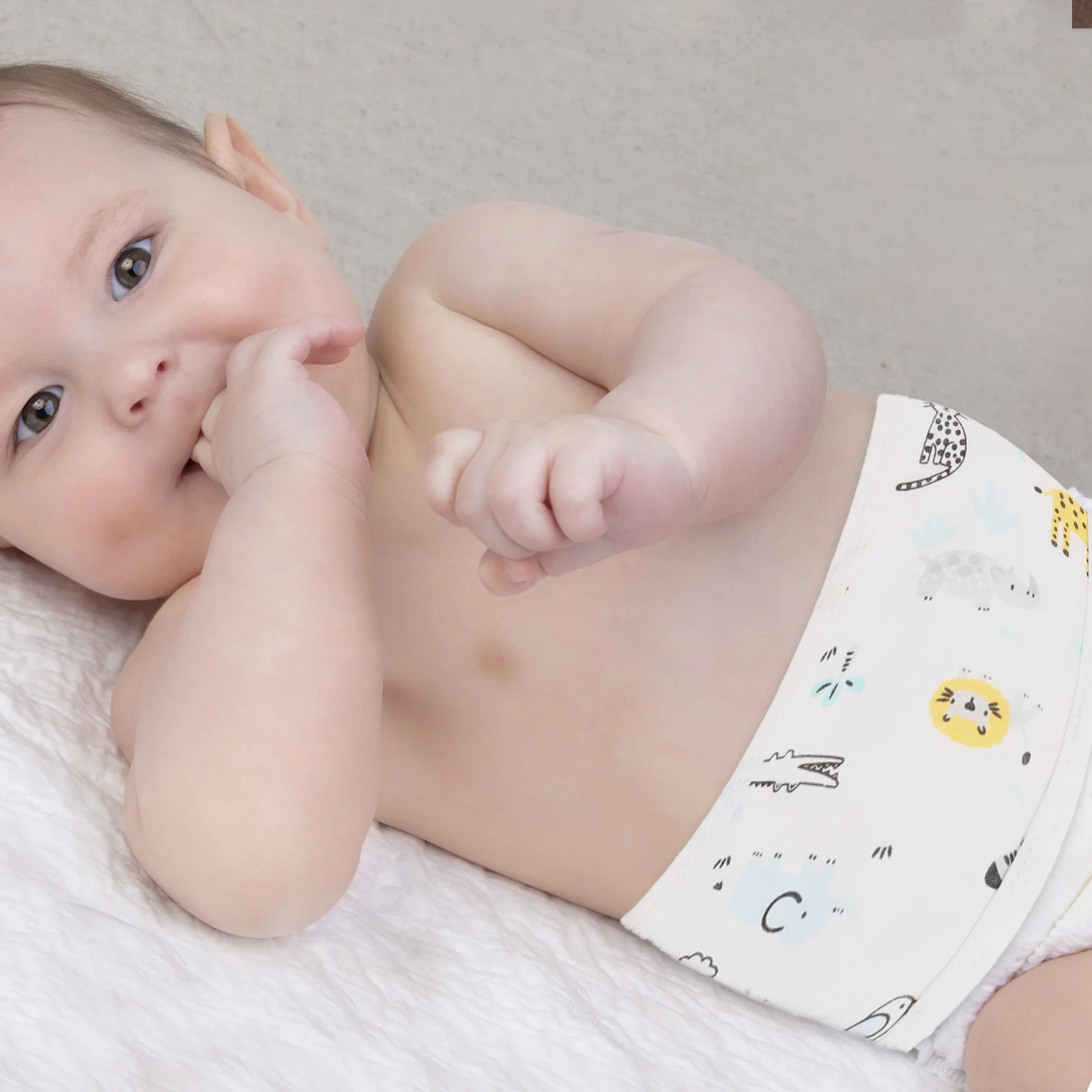 8 Uds Protector de vientre bebé recién nacido banda bandas algodón botón cinturón ombligo europeo americano - imagen 4