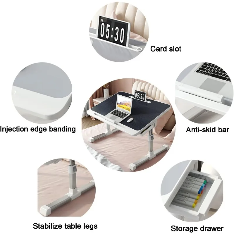 Mesa bandeja para cama infantil ajustable y plegable portátil - imagen 3