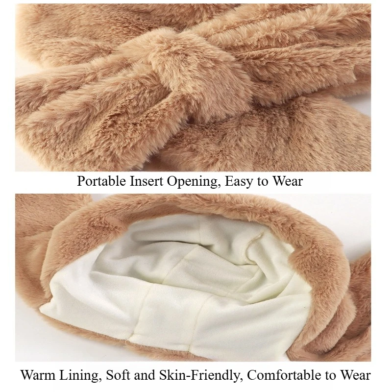 Gorro y bufanda unisex con forro polar para niños para otoño e invierno, gorro de cuello 2 en 1 cálido y súper bonito con orejas esponjosas a prueba de viento para Navidad - imagen 5