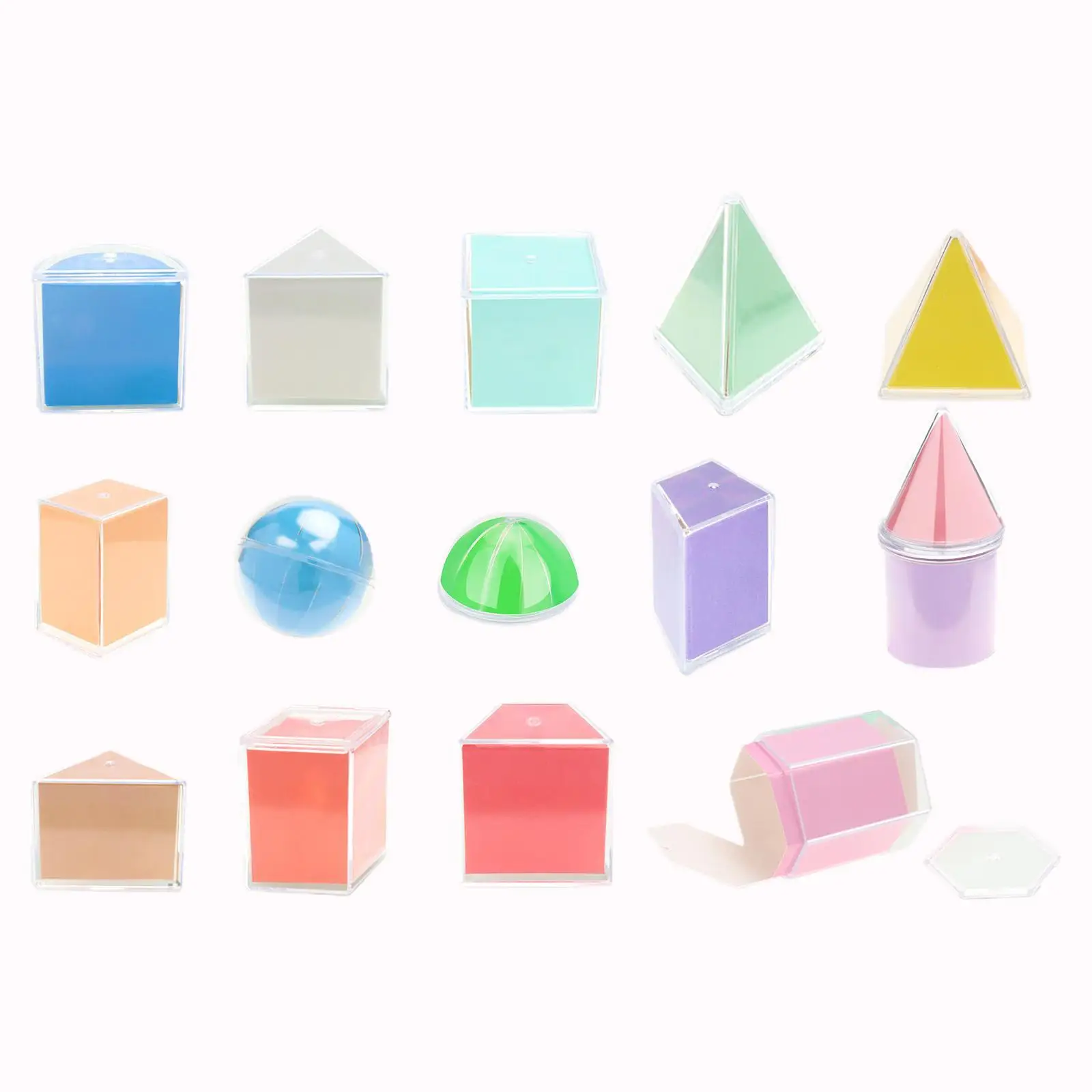3D Geometric Shapes Montessori Learning Toys Educational Toy Geometric Shapes Blocks Set for Babies Ages 2+ Preschool Elementary
