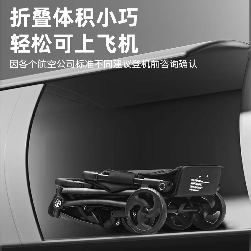 Cochecito de bebé plegable ligero, cochecito de cuatro ruedas para absorción de impactos, cochecito de bebé de alto paisaje para recién nacidos - imagen 3