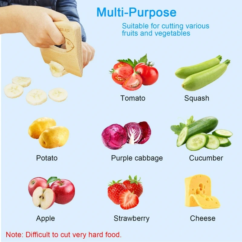 Cuchillo de madera para niños para cocinar, bonito pez, forma de dinosaurio, juguete de cocina, cortador de frutas y verduras, herramienta de cocina, juguetes, cuchillo de madera para niños - imagen 5