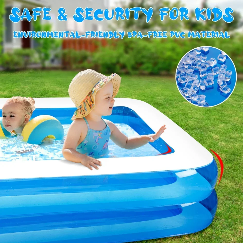 Piscina hinchable para familia 2x2,6 m interior y exterior, segura - imagen 4