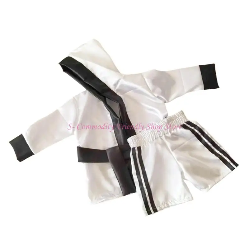 85AE Disfraz boxeo infantil Atuendos para sesión fotos Accesorios fotografía para bebés Conjunto boxeo - imagen 3