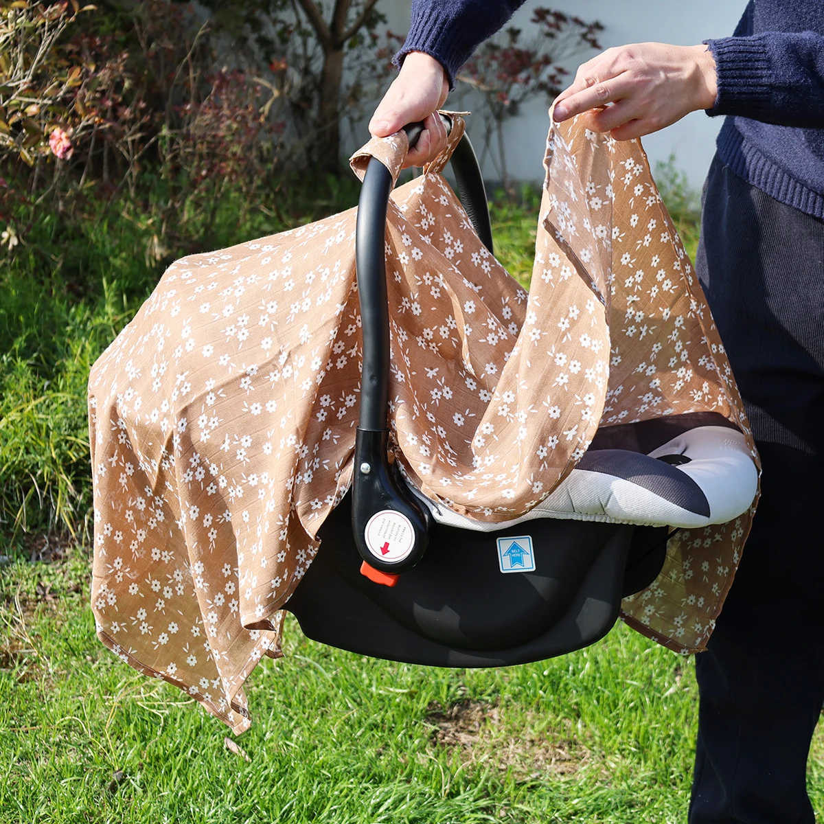 Funda para silla de coche Happyflute – Muselina de bambú transpirable - imagen 4