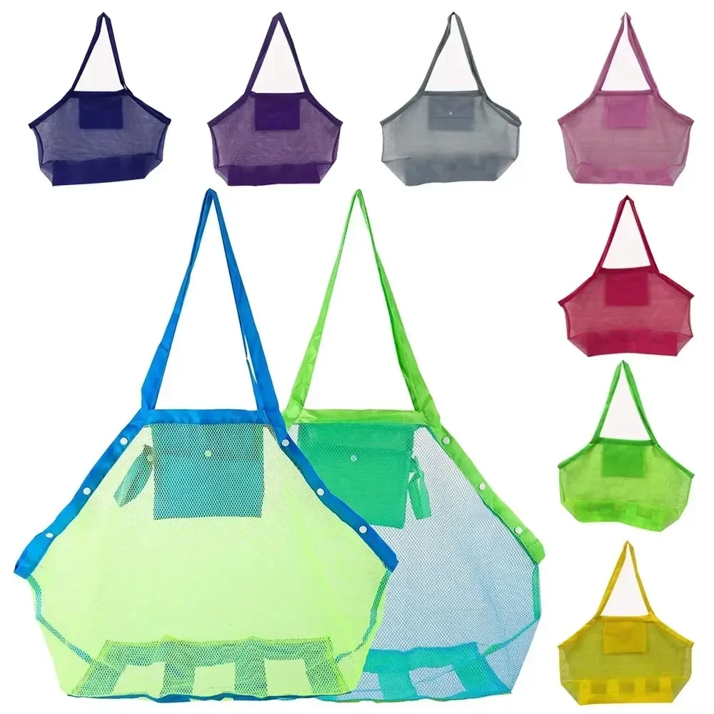 Bolsa de malla portátil con arena para niños, bolsas de almacenamiento de juguetes de baño para niños, bolsa de playa grande para toallas, bolsa de maquillaje cosmético para mujeres