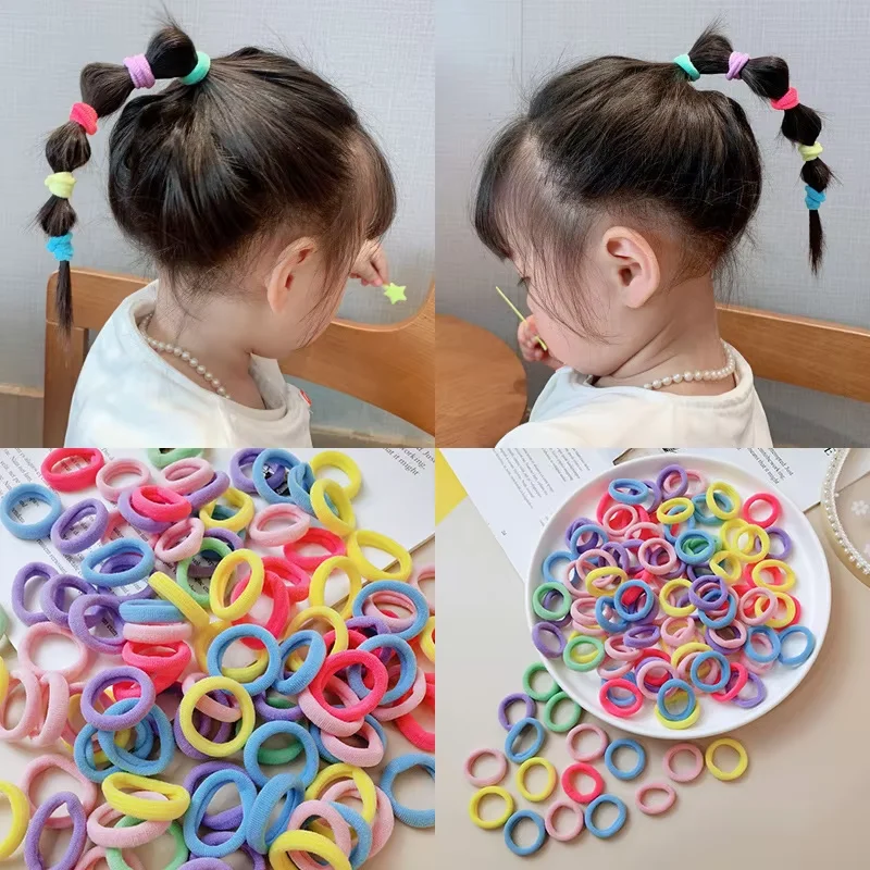 Diademas pequeñas para el pelo para chico, diademas para niña y niño, lazo elástico colorido para el pelo, cuerda para el pelo de nailon, 50/100 Uds., accesorios para el cabello