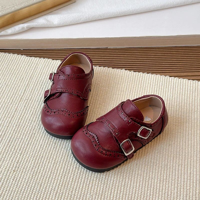 Zapatos de cuero para niñas antideslizantes suela blanda - imagen 3