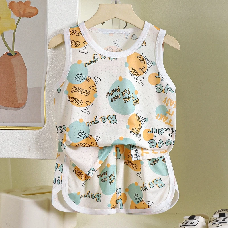 Chaleco y short de seda helada para niños – Verano - imagen 3