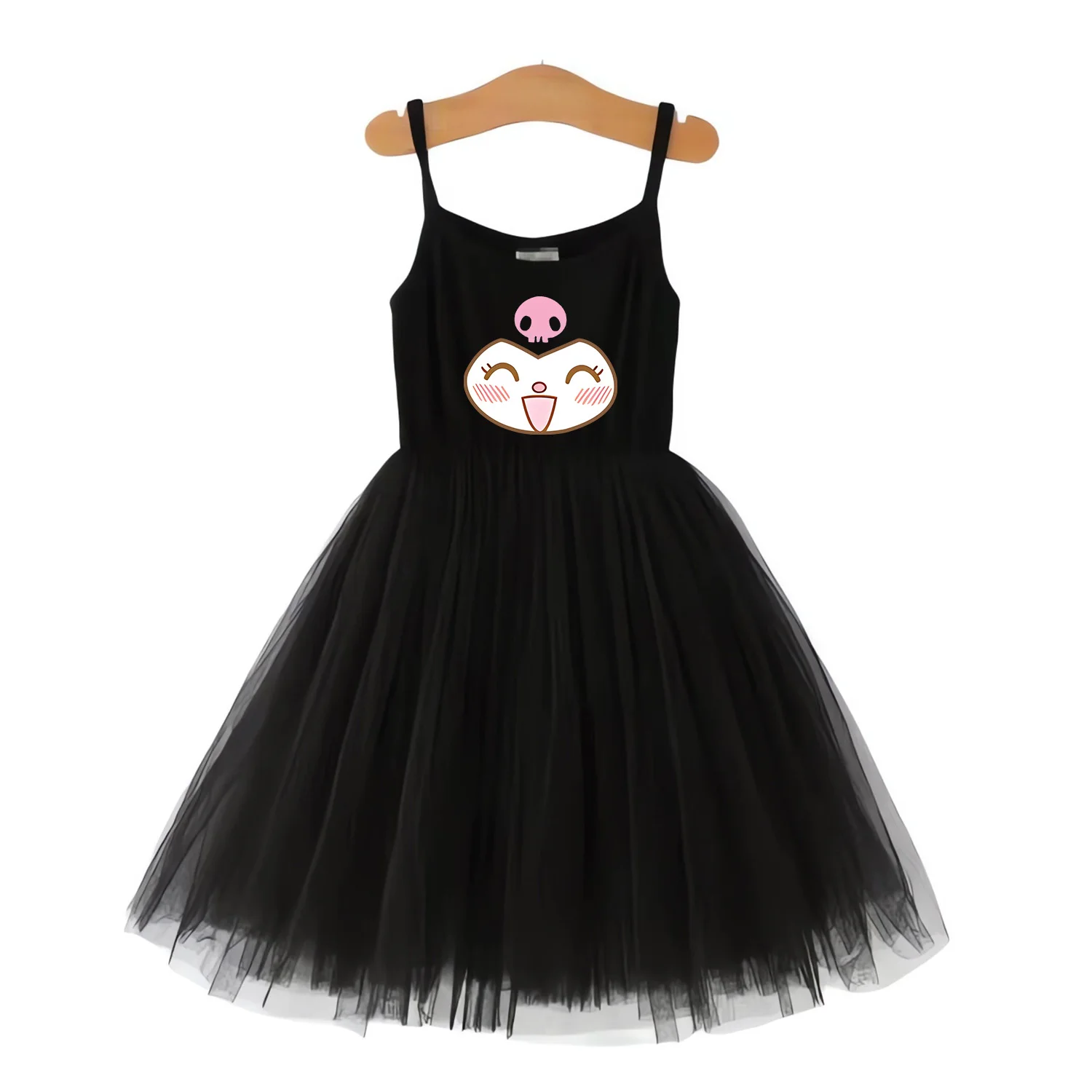 Kuromi falda nueva Sanrio disfraz de niña vestido de fiesta elegante vestido de princesa negro lindo vestido de Cosplay de dibujos animados conjunto ropa regalo para niños