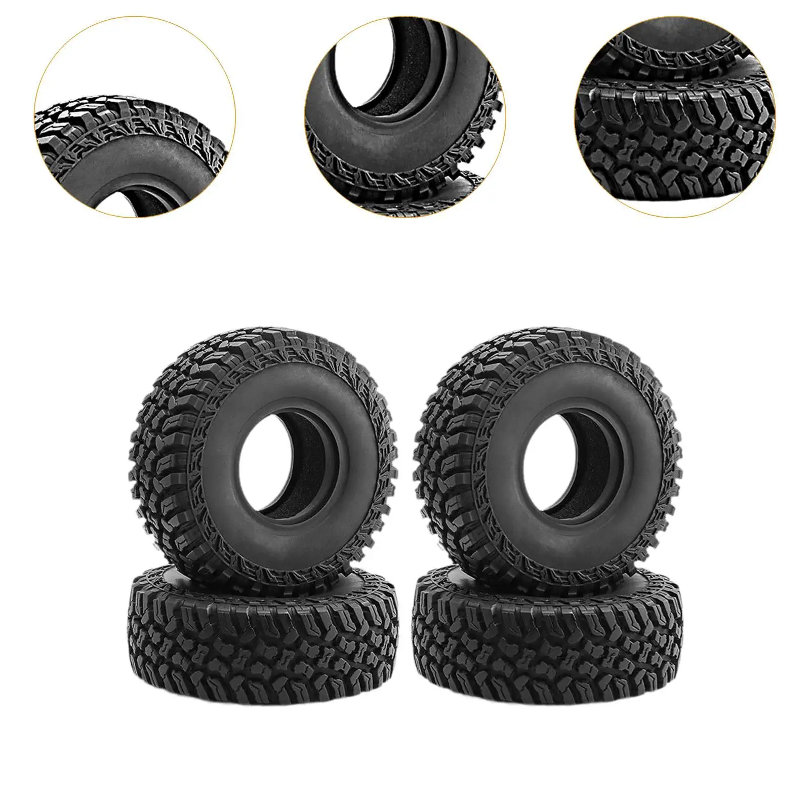 4Pcs 1/10 RC Car Tires Parts Easy to Install Accessory Rock Crawler Car Wheels RC Model Climbing Cars Tires Accessories