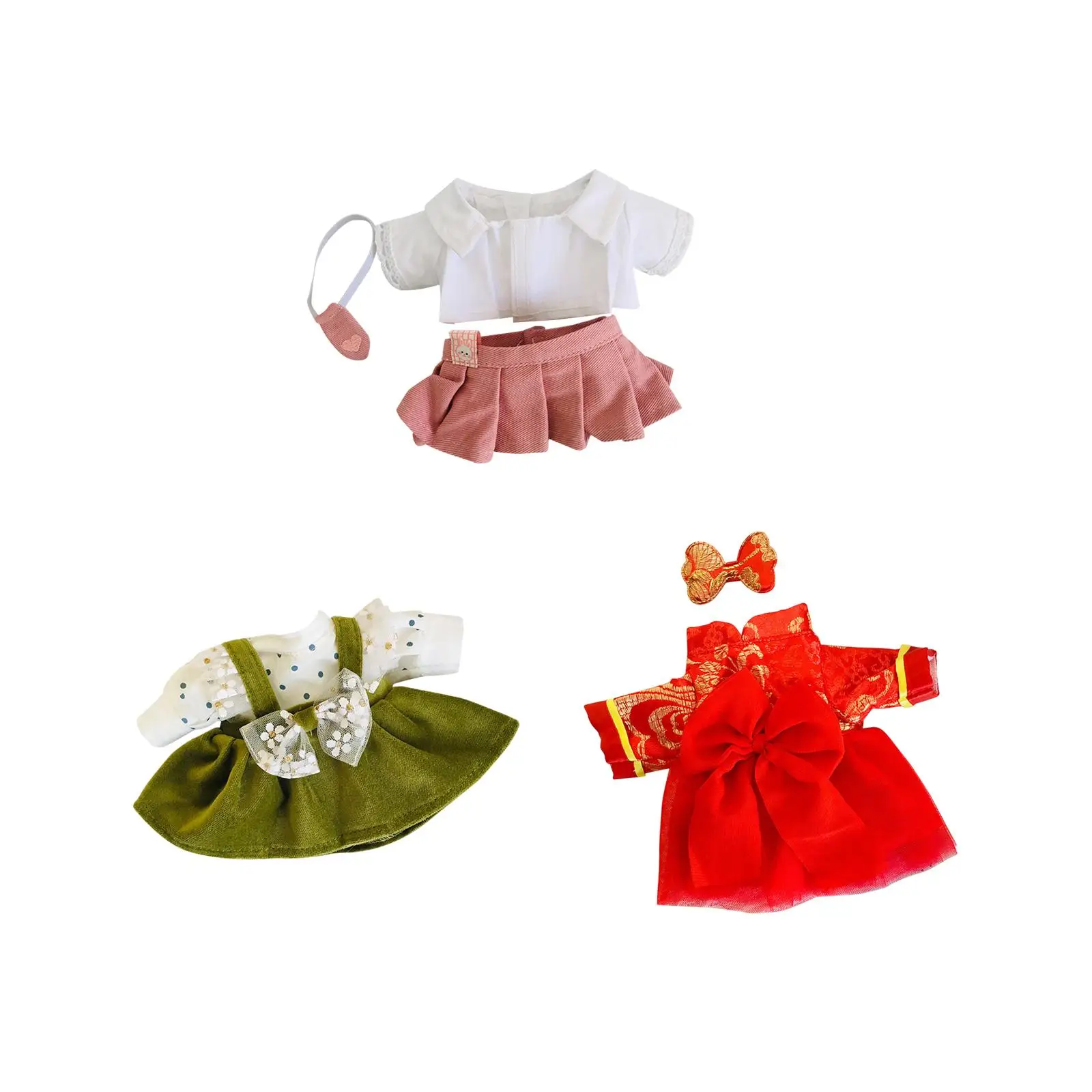 Soft Doll Clothes for 20cm Plush Doll, DIY Clothing Toy, Dres up Plush Figures Soft Doll Clothes for 20cm Plush Doll, DIY Clothing Toy, Dres up Plush Figures