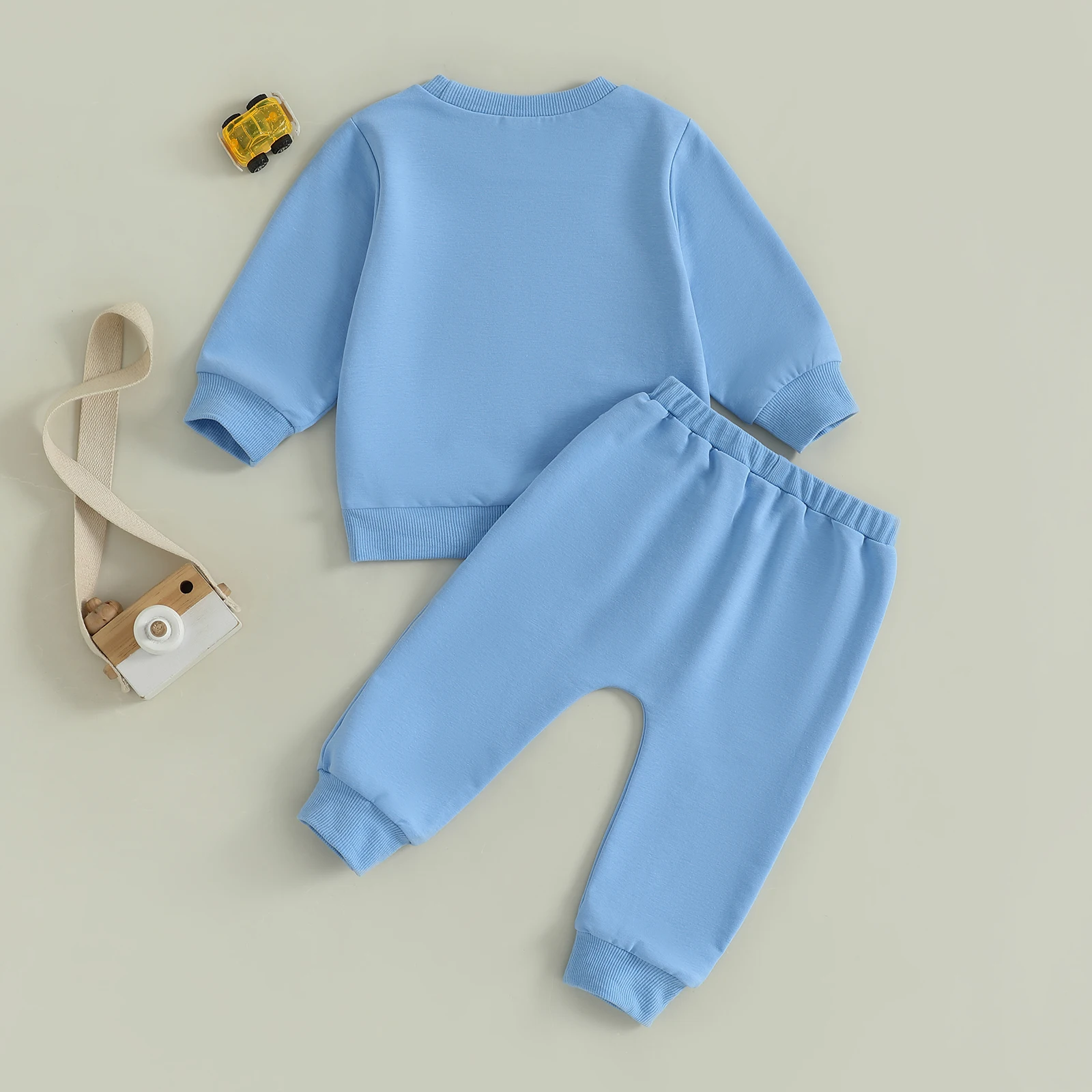 Conjunto de otoño para bebé, sudadera de manga larga con estampado de vehículo y pantalones de cintura elástica, ropa de 2 piezas para niños pequeños - imagen 3
