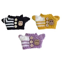 Suéter de muñeco de peluche, educativo DIY para niños, regalo de cumpleaños, vestir, suéter de muñeco de peluche para muñeca de 6,69 pulgadas