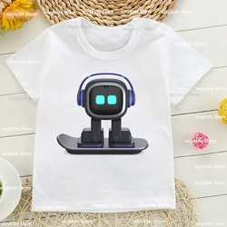 Camiseta infantil con robot – Manga corta de algodón para niños