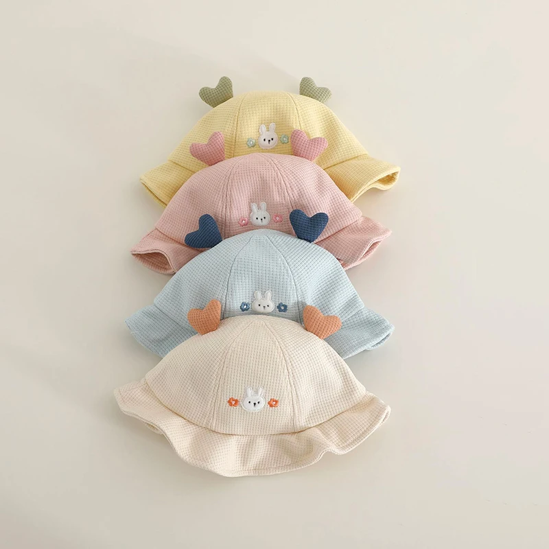 Gorro con cuenco de protección solar para bebé, sombrero de pescador coreano para niños, bonito sombrero de sombrilla para exteriores de 3 a 12 meses con dibujos animados - imagen 4