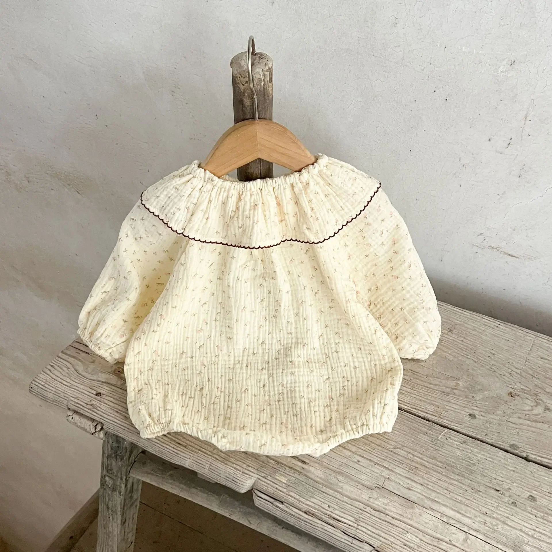 MILANCEL-ropa de bebé de 0 a 3 años, mono Floral coreano bonito para niña pequeña, cuello de hoja de loto de 100 días, una pieza - imagen 2