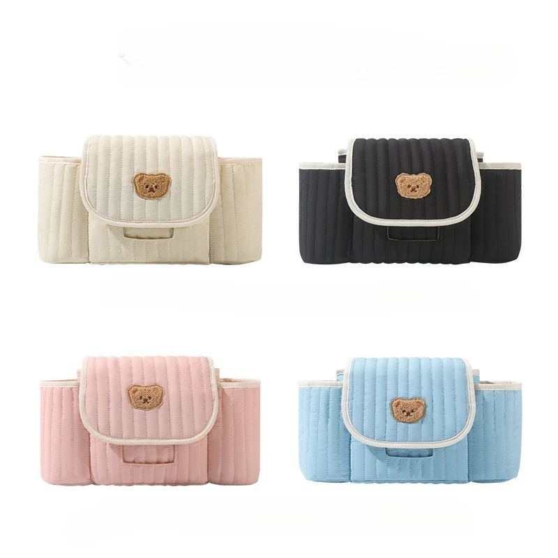 Organizador colgante para cochecito bordado, bolsa de pañales portátil de gran capacidad para mamá, bolso de viaje a la moda, bolsa para el cuidado del bebé manos libres - imagen 4